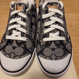 Women's Coach Barrett Signature C Sneakers Black/White Size 9.5M